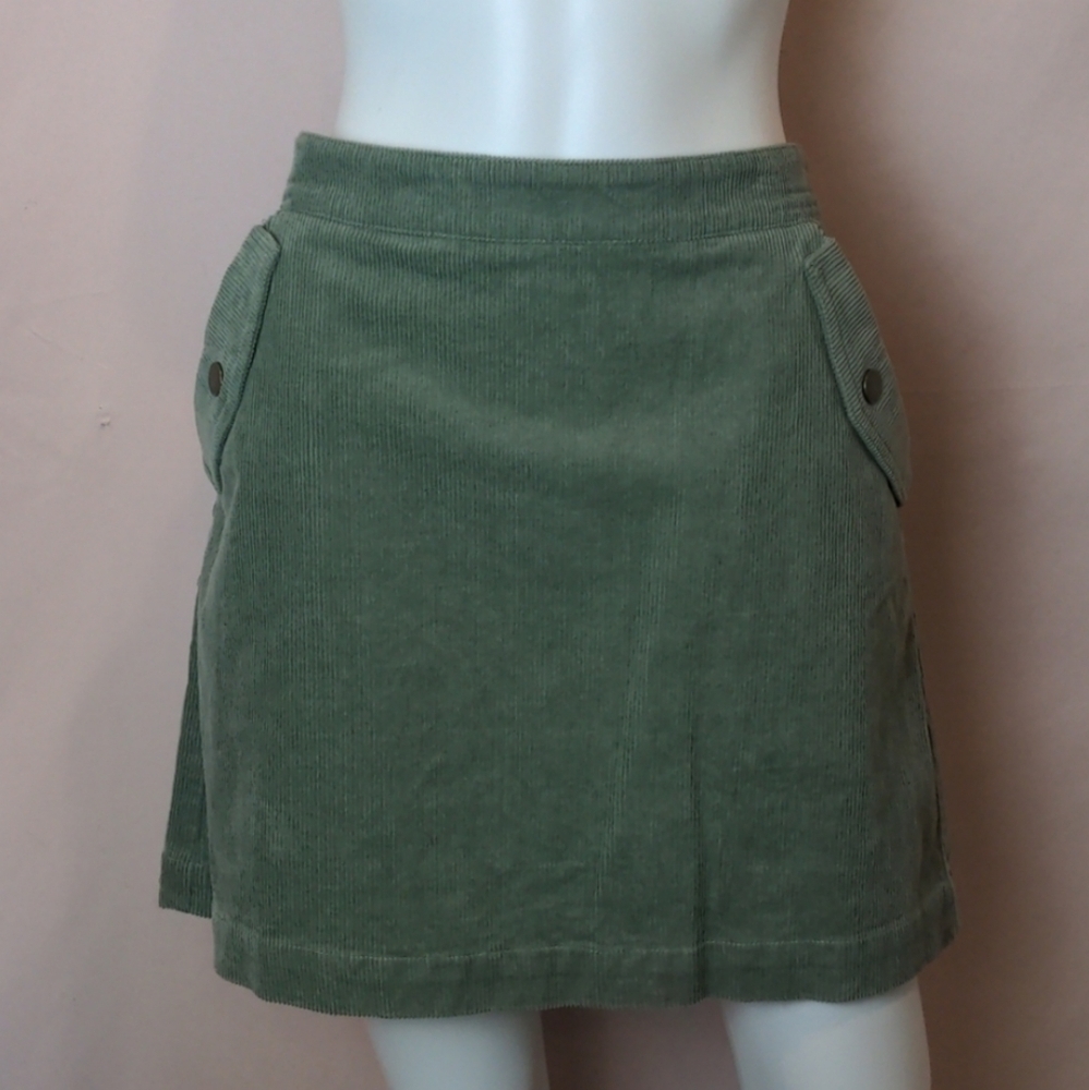 Copper Key Sage Green Corduroy Mini Skirt with Pockets size Large